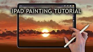 IPAD PAINTING TUTORIAL - Dramatic Sunset in Procreate
