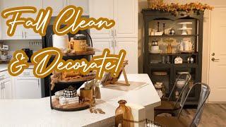 NEW! FALL CLEAN & DECORATE WITH ME | COZY FALL FARMHOUSE DECORATING IDEAS FOR KITCHEN