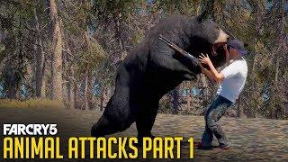 All Animal Attacks on Human "NPC" Bob (Animal Attacks Part 1) Animals VS Humans - FAR CRY 5