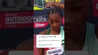 Sha’Carri Richardson Takes Off Wig Before Race #shorts