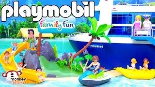 Playmobil Family Fun Collection!  Island Juice Bar, Cruise Ship, Banana Boat, Jet Ski and More!!