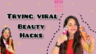 TRYING VIRAL BEAUTY HACKS  | PART 1️| BLOSSOM KAUR  #hacks