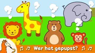 Uups, welches Tier lässt hier den Pups? | Kinderlieder zum Lachen und Mitsingen