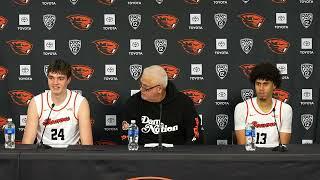 Oregon State Men's Basketball vs. UC Davis Post Game Presser: Tinkle, Munch, Sy (November 30, 2024)