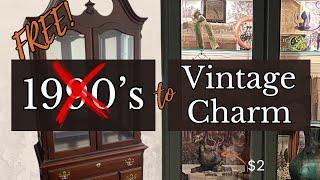 Unlocking Vintage Charm: FREE Cabinet Makeover  & Thrift Store Styling Challenge