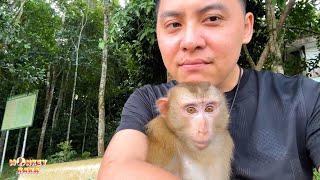 Dad hugs monkey Kaka and won't let go because he misses him so much