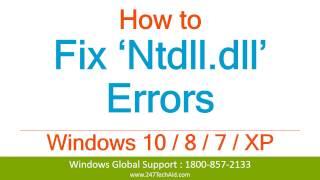 How to Fix Ntdll Dll Errors - Support for Windows Computer (800) 563-5020