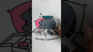 Pusheen The Cat *Purrfect Weekend*  #coloring #asmr #short #pusheen