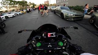 Ninja H2 Leaves Exotic Car Meet | Sunset Ride