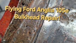 Yorkshire Classic Cars Ltd restoration workshop Anglia 105e - Bulkhead fabrication & welding repair