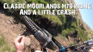 Classic Yorkshire moorlands mountain biking & a little crash.