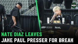 Nate Diaz leaves Jake Paul Press Conference to go to the bathroom