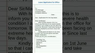 Leave Application for Office #application #leave #shots