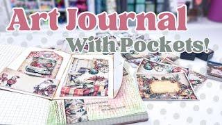 ASMR Vintage Christmas Art Journal Spread With POCKETS!