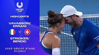 Vavassori/Errani v Stricker/Bencic Highlights | United Cup 2025 Group D