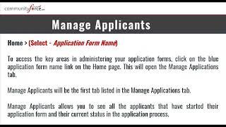 Managing Applicants as they Apply - 25th October, 2022