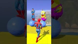 GTAV: Spiderman vs Minions and Superman's Team - CRAZY RAGDOLLS FUN!