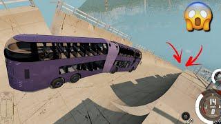 ÔNIBUS vs MEGA RAMPAS 2, Simulador de carros, testes e destruição, BeamNG drive, jogo de carros