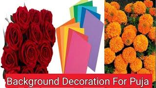 Background decoration for ganesh chaturthi puja ||Decoration Ideas|| Eco-friendly Decoration