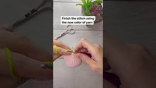 Simple basic color change for amigurumi #crochet #yarn