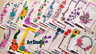 100 BEAUTIFUL BORDER DESIGNS/PROJECT WORK DESIGNS/A4 SHEET/FILE/FRONT PAGE DESIGN FOR SCHOOL PROJECT