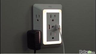 Multiport 6 Outlet and 2 USB Charging Station Night Light