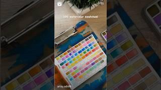 100 watercolor swatches! #grabie #watercolors #watercolorart #artistsonyoutube