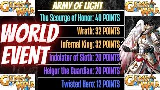Gems of War World Event Scoring June 26th 2023 Army of Light