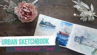 What's in my Urbansketching Sketchbooks! | Chatty watercolor sketchbook flip through 2017-18