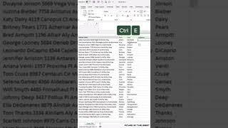Flash fill in excel