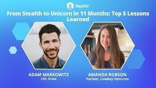 From Stealth to Unicorn in 11 Months: Top 5 Lessons Learned | Drata CEO and Cowboy Ventures Partner