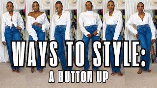 6 CREATIVE WAYS TO STYLE & TIE A BUTTON-UP SHIRT | FASHION HACKS BY SWANKSTYLISTA