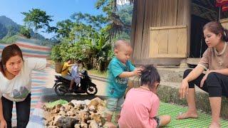 Mother harvests vegetables, husband is always with his lover, raising children alone