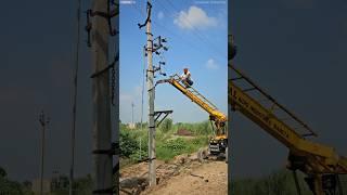 Pole Mounted Substation || Part 2 || Lifted By Machine #electrical #lineman