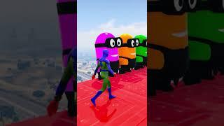 GTA 5 Epic Ragdolls RED SPIDERMAN VS RED MINION VS GREEN MINION 13  #shorts #gta #ragdolls