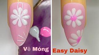 Easy Daisy Nails Art For Beginner Vẽ Hoa Cúc New Nails Design  New Nails