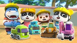 Excavator, Crane Truck, Loader | Construction Vehicles Song | Kids Song | BabyBus - Cars World