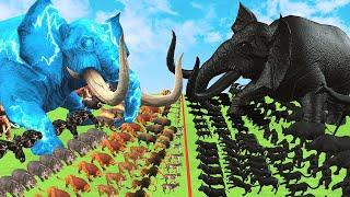 Prehistoric Mammals Animals Epic Battle Real Animals vs ARK Animals Vs ARBS Mammoth Animals Revolt