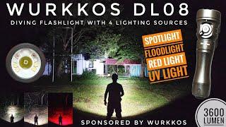 Wurkkos DL08 - Powerful Diving Flashlight with 4 Lighting Sources, 3600 LUMEN MAX & Discount code