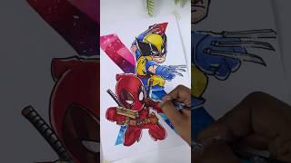 Deadpool & Wolverine cute drawing 