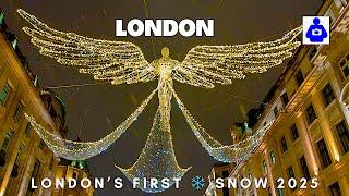 London’s FIRST Snow, Sleet & Rain Walk in 2025 ️ West End Snow Tour | Central London Walking Tour