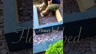 Painting the raised flower bed #flowerbed #painting #gardenproject  #raisedbedgardening