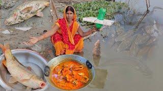 village woman's amazing net fishing on river |Big fish catching videos in river,@Sunitajikakitchen1