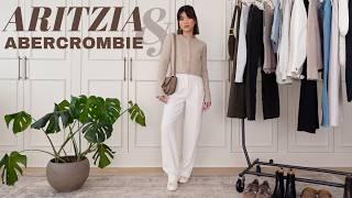 HUGE Aritzia and Abercrombie Try On Haul | Closet staples and the best petite pants! Spring Lookbook