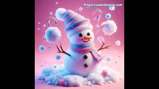 Rheassweetshoppe.com #cottoncandy #candy #giftideas #gifts #treats #snowman #snowfall