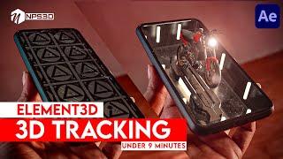 3D Phone Tracking & CGI Compositing Under 9 minutes | Element3d & After Effect Tutorial