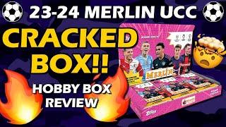 CRACKED BOX!! 2023-24 Topps Merlin UCC Hobby Box Soccer Review