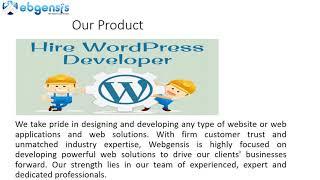 Wordpress developers for hire - Webgensis