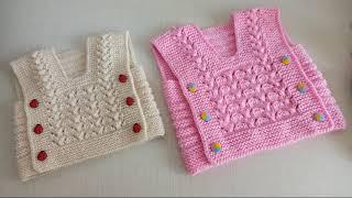 UĞUR Model bebek yeleği yapılışı /baştan sona sesli detaylı anlatım / kolay bebek yeleği
