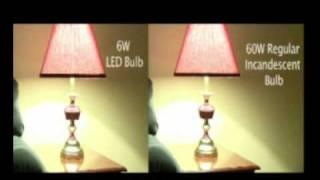 Compare Pharox 300 LED bulb with incandescent